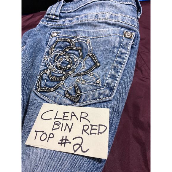 Miss Me 26 JP6120B Embroidered Embellished Rhinestone Jeans Bling Rodeo Cowgirl - Picture 6 of 12